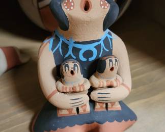 Jemez Storyteller By B. Esquibel Clay Hand Painted