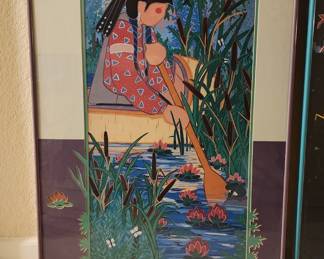 "Pleasures of the Heart" Dip Tych 1 of 2 by Virginia Stroud (Hand Signed) & Mat Design by Arizona Artists