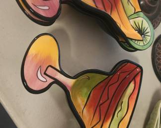3ct California Pottery Margarita Shaped Glass Salsa Bowls