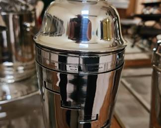 Art Deco Cocktail Shaker, "Tells You How" Cocktail Recipe Shaker