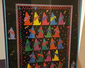 "Coyote Chorus Line" by Jeff Low (Hand Signed) & Mat Design by Christine