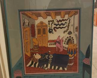 "Another Victim of Santa Fe Style" by Jerome Millard   (Hand Signed) & Mat Design by Christine