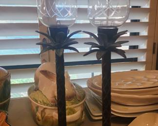 Pair Palm Tree Candlesticks