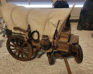 folk art western covered wagon