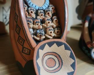 L. Sando Jemez Native American Storyteller with 12 Children