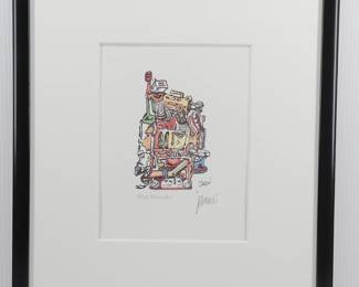 Jerry Garcia "Mixmaster", Signed and numbered lithograph, #55/250, Certificate of authenticity attached to back, Includes note on reception of print