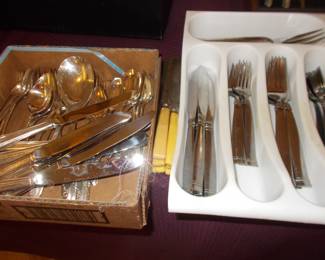 LOTS of different silverplate and flatware