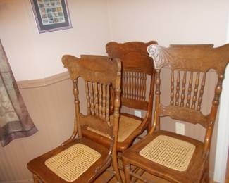 Cane seat chairs
