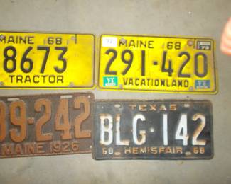 Antique license plates