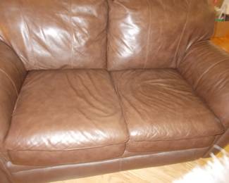 Leather loveseat