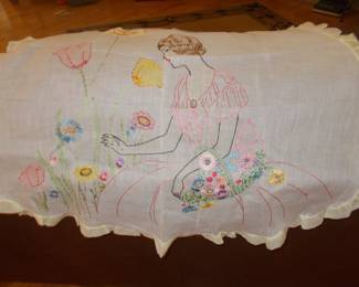Antique embroidery apron front