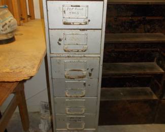 10 drawer heavy metal card file 24" deep