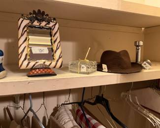 Top of closet with tablecloths