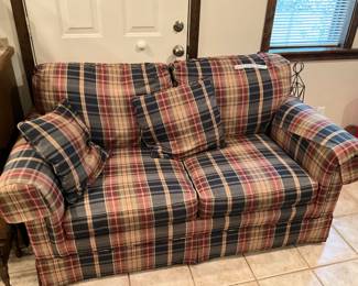 Kitchen next to hold table - Loveseat - good condition - makes into full size bed 