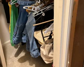 Bedroom closet - women’s + purses