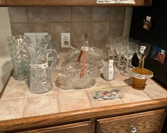 Kitchen - a few pieces of American Fostoria still remaining