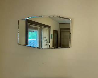 Cut glass beveled edge mirror 