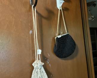 Entrance door to previous hallway on left - vintage beaded purses
