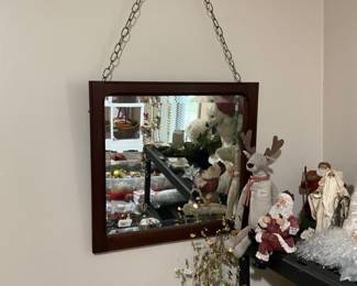 Bedroom - Christmas + antique framed mirror with chain