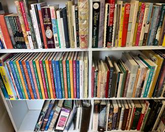 Hundreds of books to be sold. Many cookbooks, classics, Christianity/theology, etc.