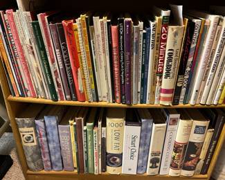 Hundreds of cookbooks to be offered for sale.
