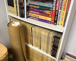 Large collection of “American Heritage: The Magazine of History hard-bound books; antique price guides.