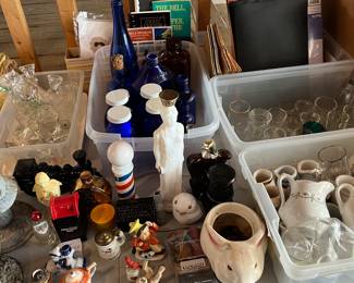 Hundreds of pieces of vintage glass, pottery and decor.
