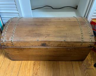 Vintage wood trunk.