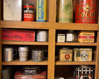 Large selection of vintage tins (more shown in other photos in this ad).