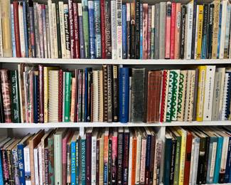 Hundreds of books to be sold. Many cookbooks, classics, Christianity/theology, etc.