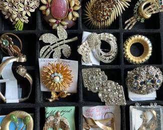Vintage brooches, many designer/signed.