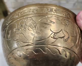 ANTIQUE BRASS CHINESE BOWL