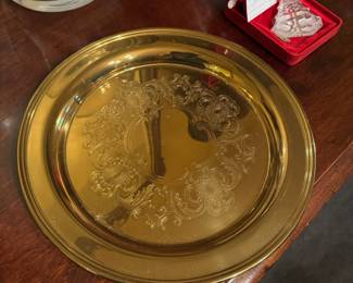 #21	Brass Etched serving tray. 16"	 $ 16.00 																							