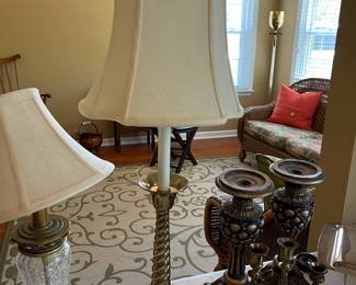 #16	Brass table lamp. 33"	 $ 35.00 																							
