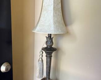 #27	Faux stone Metal table lamp. 34"	 $ 40.00 																							