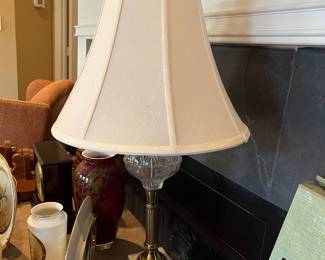 #35	Crystal and Brass Vanity Lamp. 28"	 $ 30.00 																							