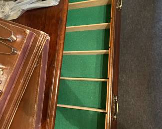 #2	Crescent Pennsylvania Cherry Buffet table. 2 drawers, 3 doors, 1 shelf. Felt inlay drawers. 62"x 19.5"x32"	 $ 175.00 																							