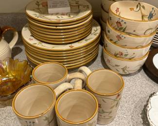 #74	"Home" Target Stoneware Dinner Set of 8 - "American Simplicity"	 $ 100.00 																							
