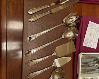 #58	Reed and Barton Silverware Set with Service for 10 + Serving Pieces	 $ 145.00 																							