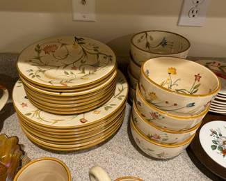 #74	"Home" Target Stoneware Dinner Set of 8 - "American Simplicity"	 $ 100.00 																							