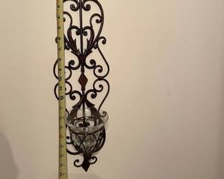 #106	Iron Wall Votive Glass Candle Holders - 21"	 $ 18.00 																							