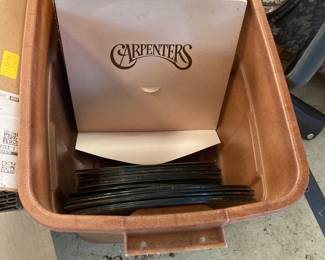 There’s a large selection of vinyl records