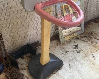 A child’s basketball hoop.
