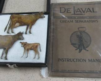 1920's De Laval Cream Separators Manual & Tin Cows & Calf Advertising