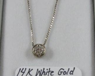 14K White Gold 1/2 ct. Diamond Necklace