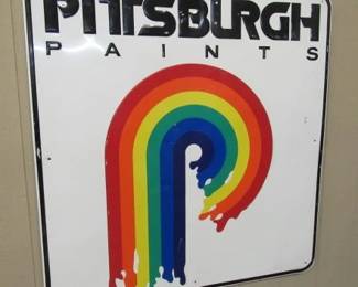1970's Metal Embossed Self Framed Pittsburgh Paints Sign - 45" x 48"