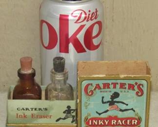 1920's Carter's Inky Racer Bottles w/Box
