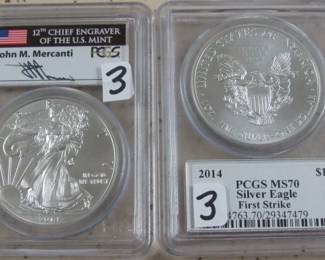 PCGS MS70 Silver Eagles - First Strike