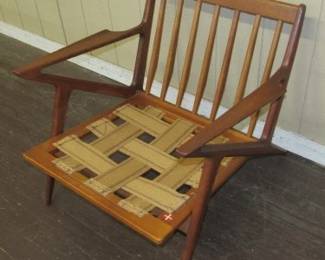 Mid Century Danish Walnut Z Lounge Chair by Poul Jensen for Selig