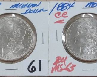 1883 & 1884 Carson City Silver Dollars